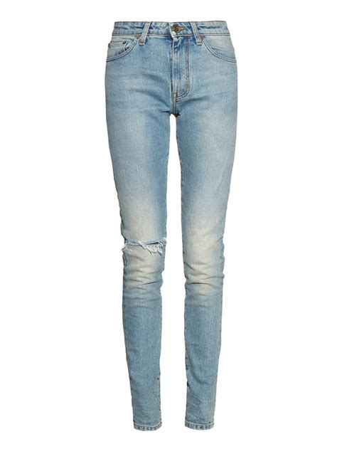 ysl women's jeans|saint laurent distressed jeans.